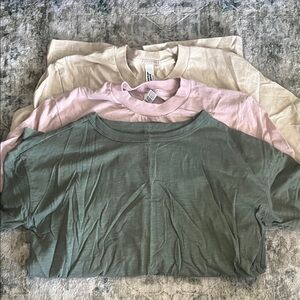 American Apparel Short Sleeve Tee Trio - Green, Pink, Cream